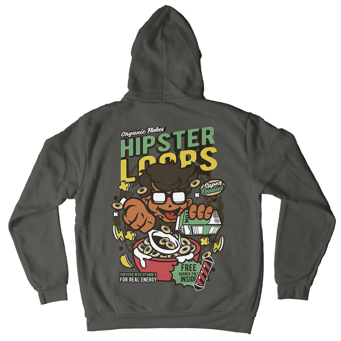 Hipster Loops Mens Hoodie With Pocket Food C563
