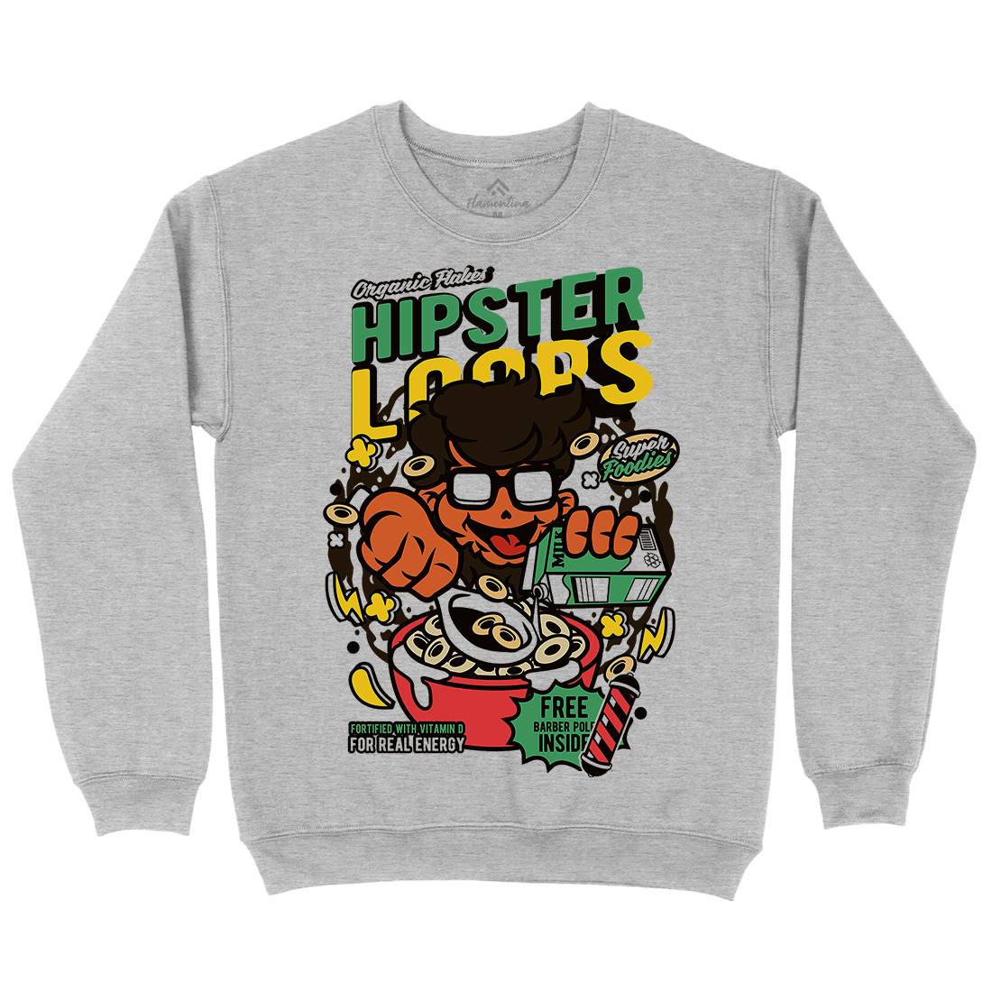 Hipster Loops Kids Crew Neck Sweatshirt Food C563