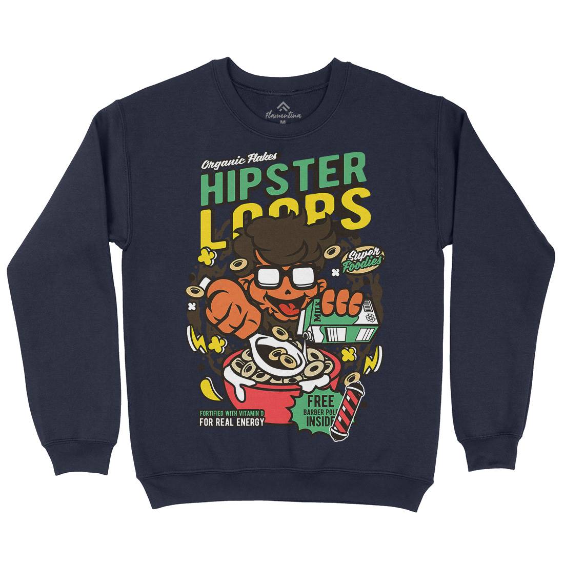 Hipster Loops Kids Crew Neck Sweatshirt Food C563