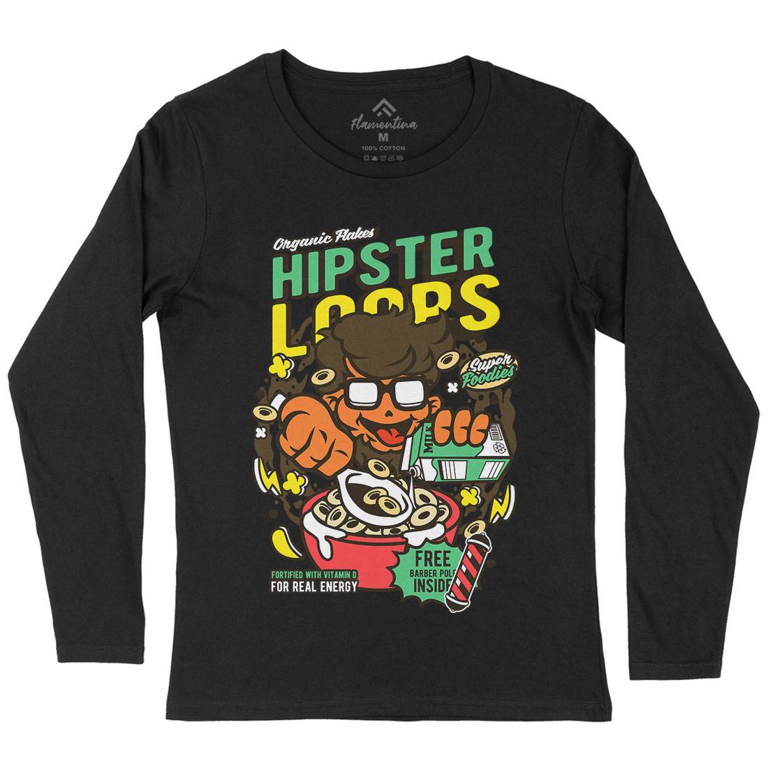 Hipster Loops Womens Long Sleeve T-Shirt Food C563