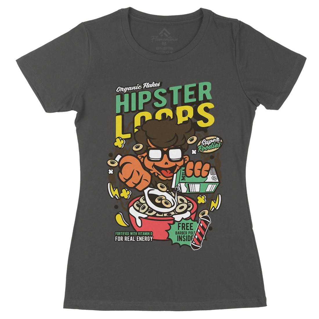 Hipster Loops Womens Organic Crew Neck T-Shirt Food C563
