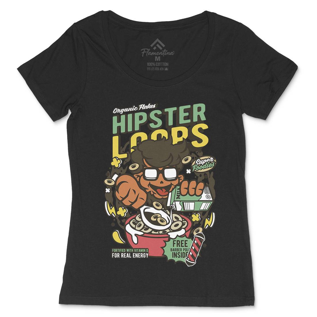 Hipster Loops Womens Scoop Neck T-Shirt Food C563