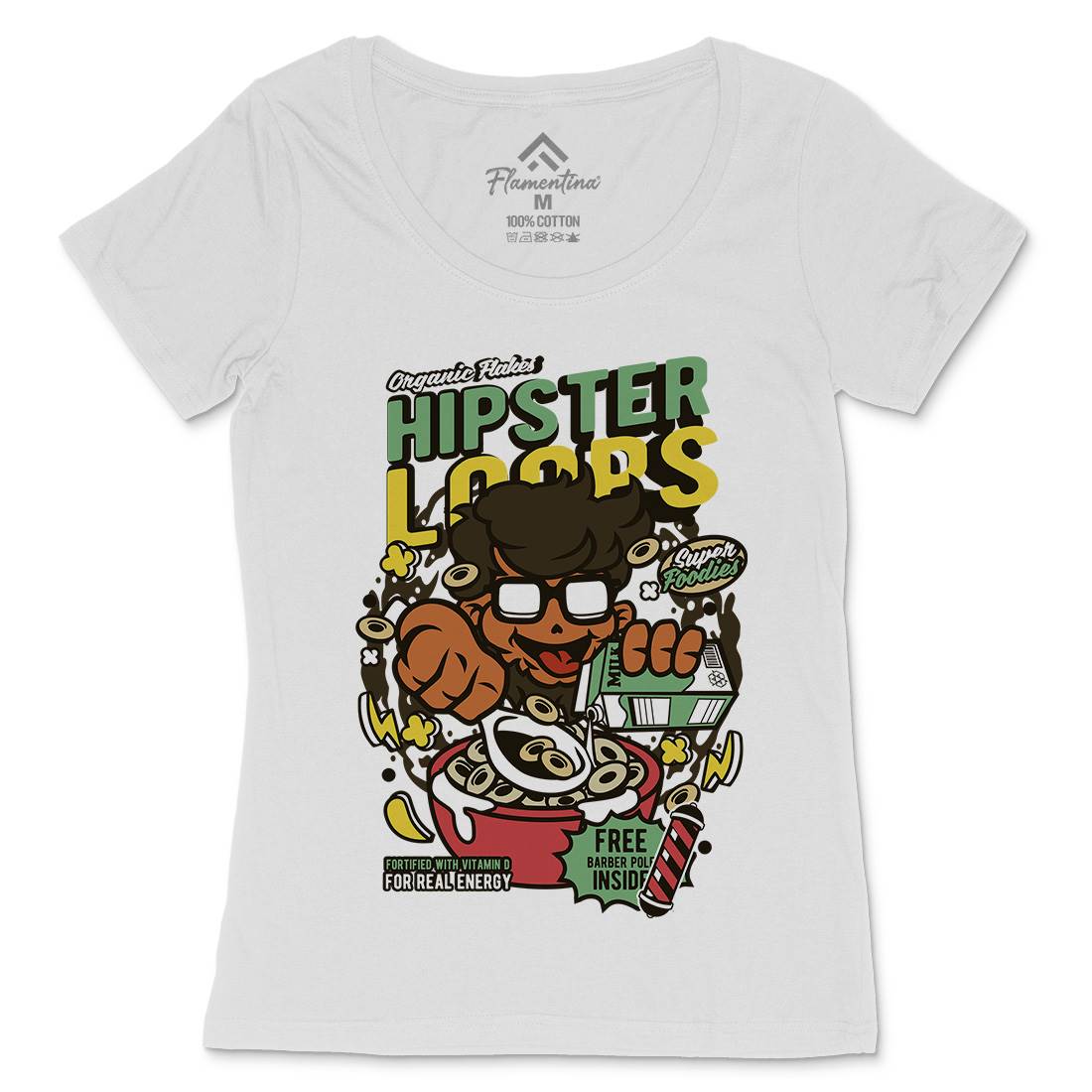 Hipster Loops Womens Scoop Neck T-Shirt Food C563