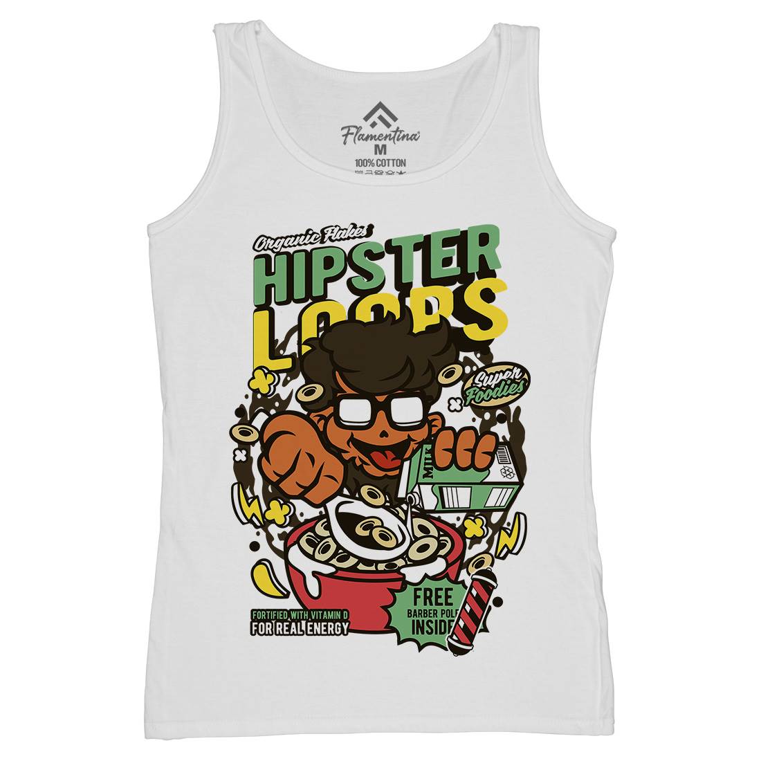 Hipster Loops Womens Organic Tank Top Vest Food C563
