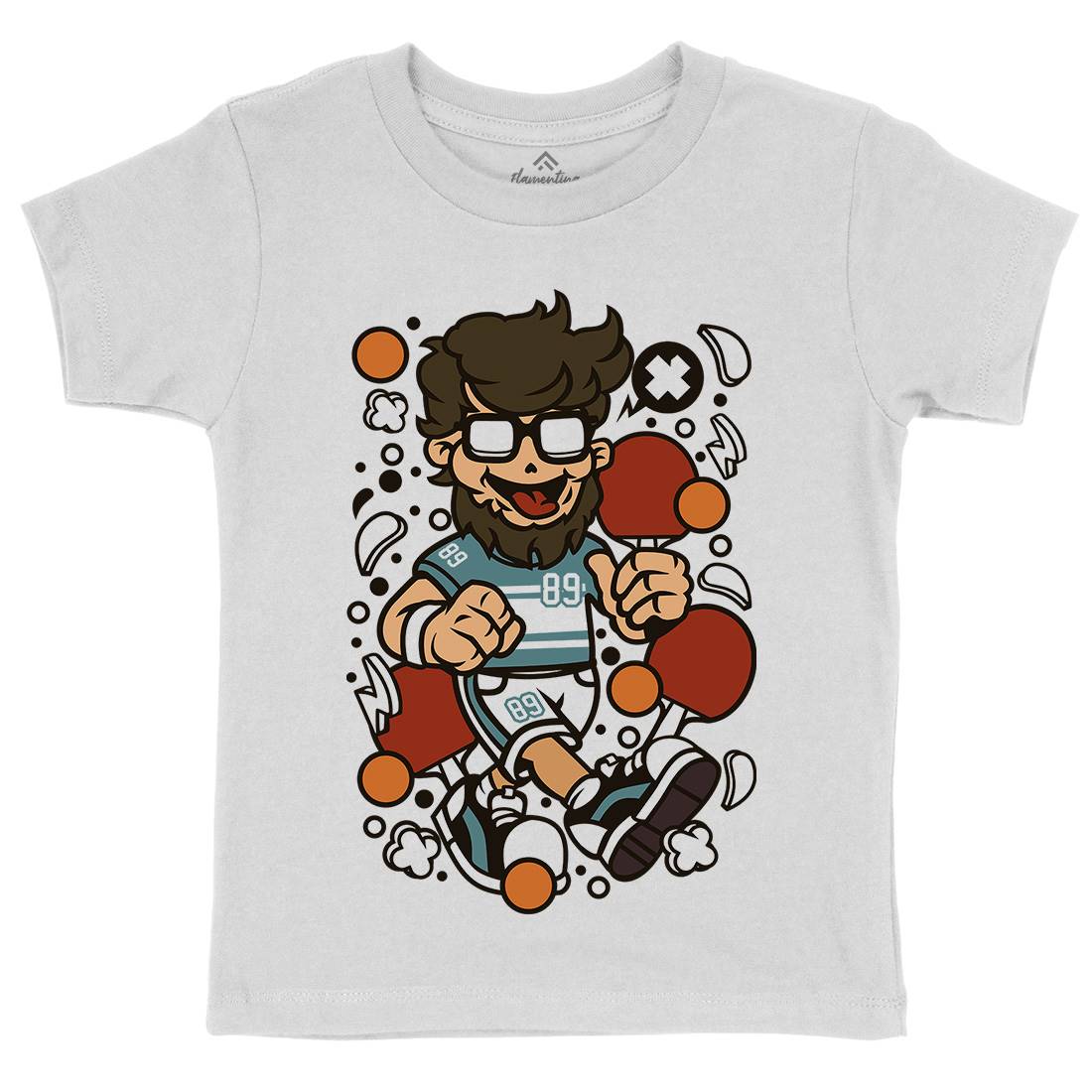 Hipster Ping Pong Kids Crew Neck T-Shirt Sport C564