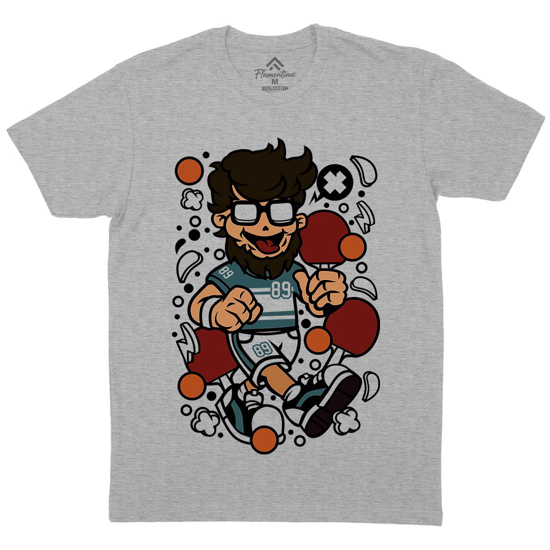 Hipster Ping Pong Mens Crew Neck T-Shirt Sport C564