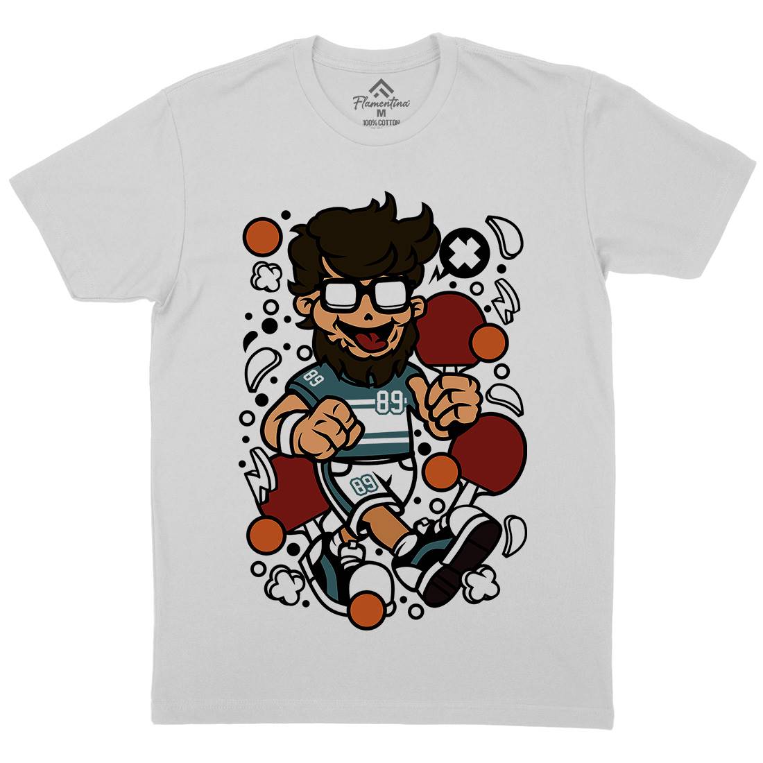 Hipster Ping Pong Mens Crew Neck T-Shirt Sport C564