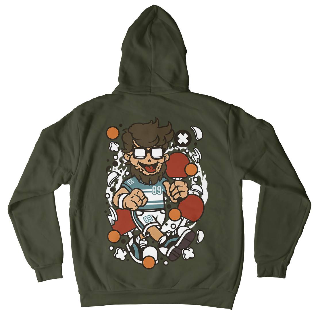 Hipster Ping Pong Kids Crew Neck Hoodie Sport C564