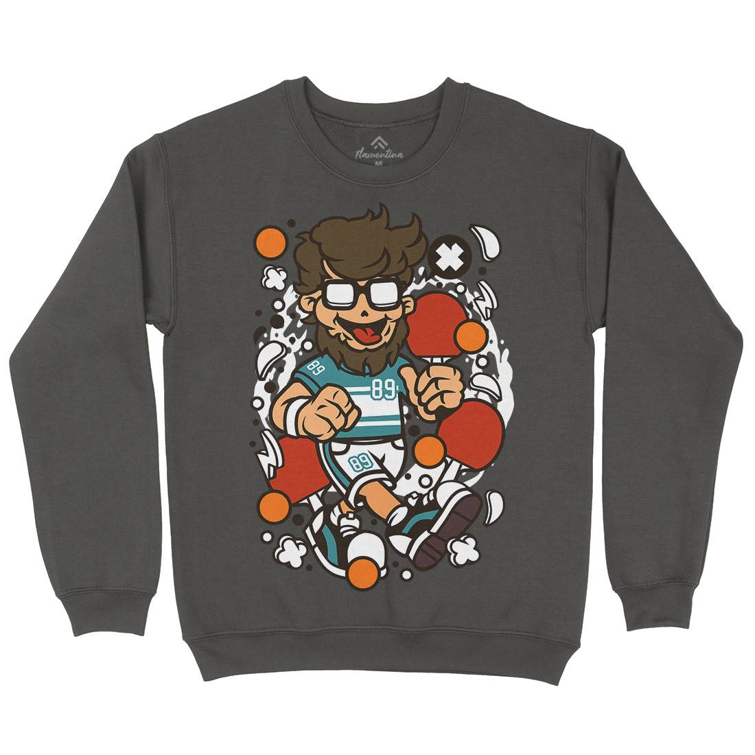 Hipster Ping Pong Mens Crew Neck Sweatshirt Sport C564