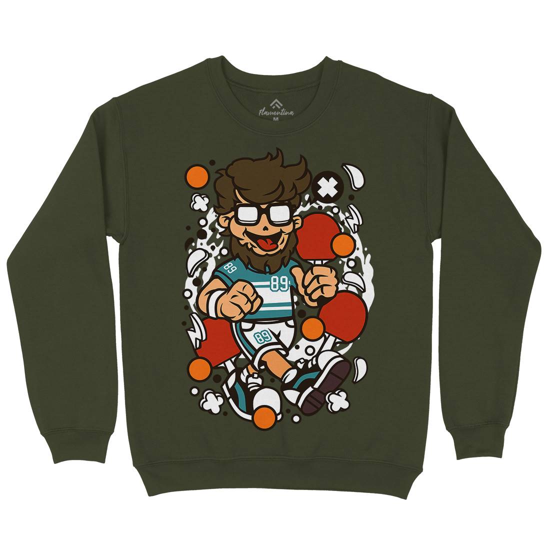 Hipster Ping Pong Mens Crew Neck Sweatshirt Sport C564