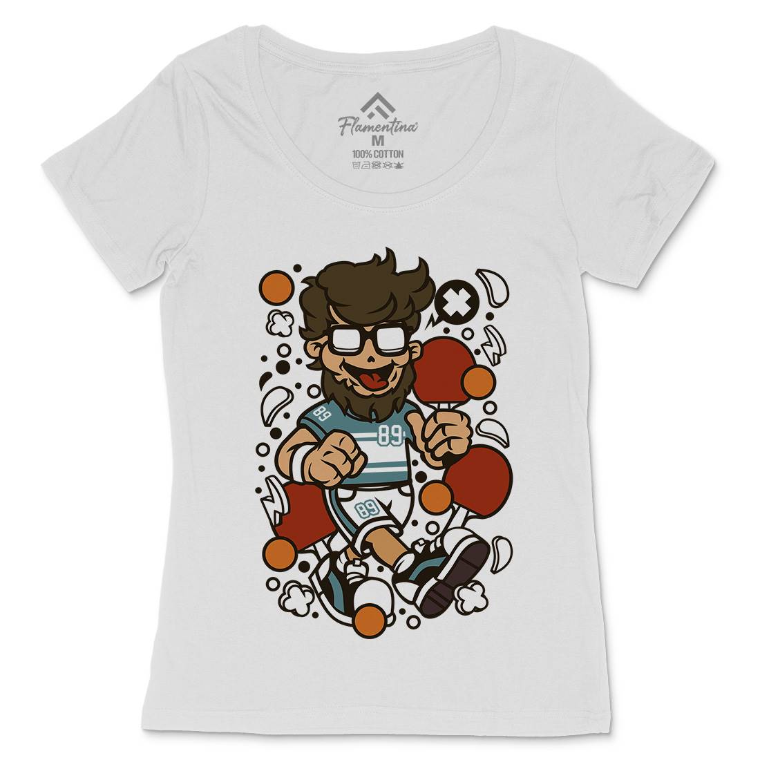 Hipster Ping Pong Womens Scoop Neck T-Shirt Sport C564