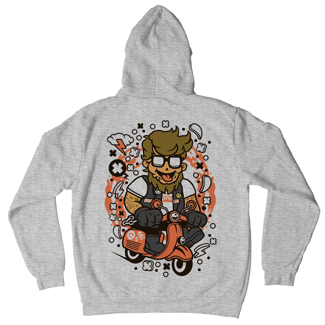 Hipster Scooter Kids Crew Neck Hoodie Motorcycles C565