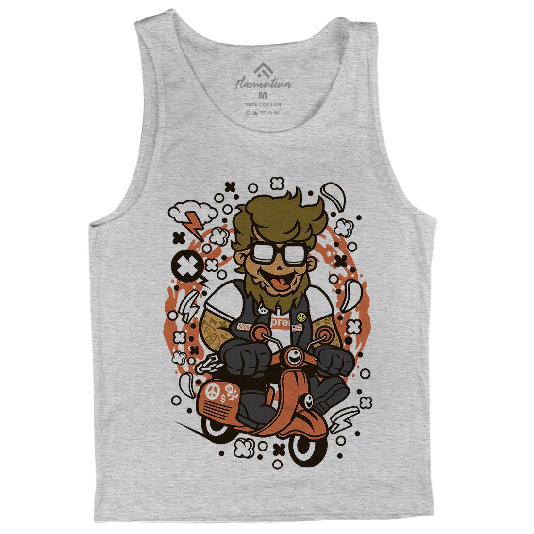 Hipster Scooter Mens Tank Top Vest Motorcycles C565