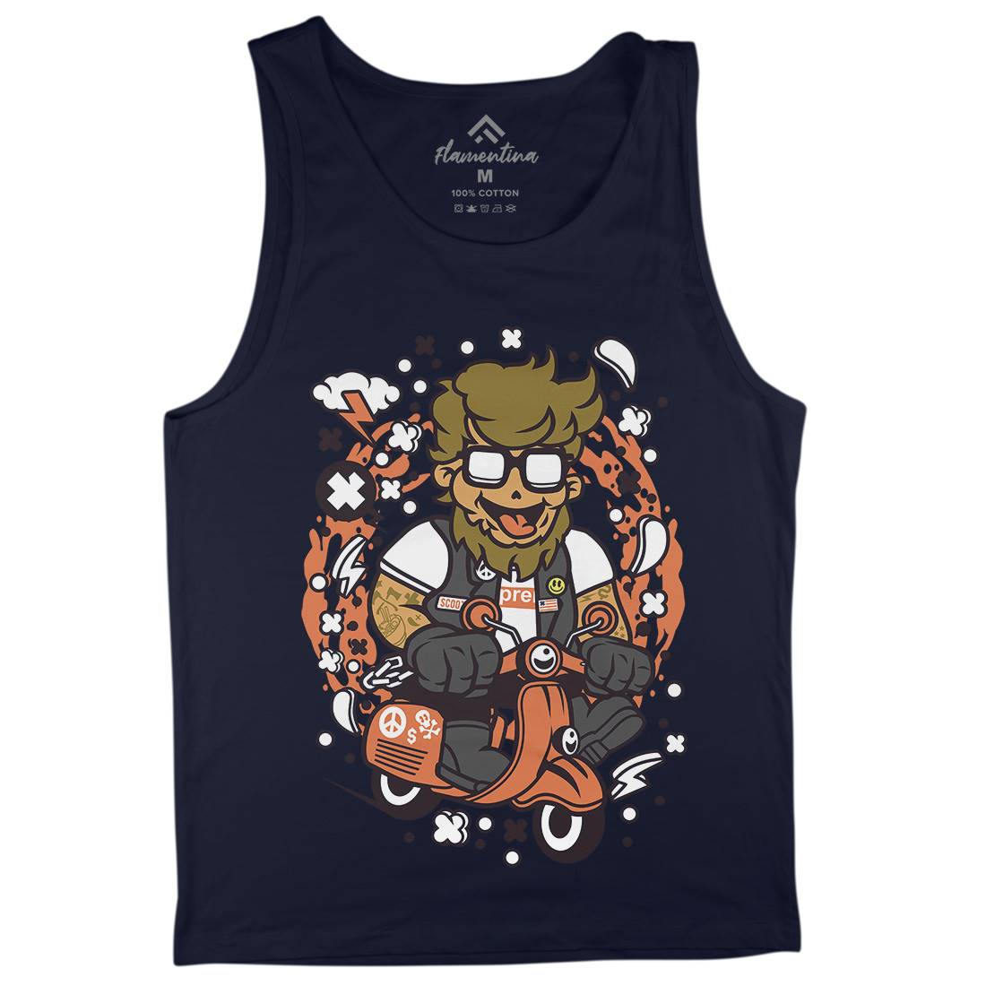 Hipster Scooter Mens Tank Top Vest Motorcycles C565