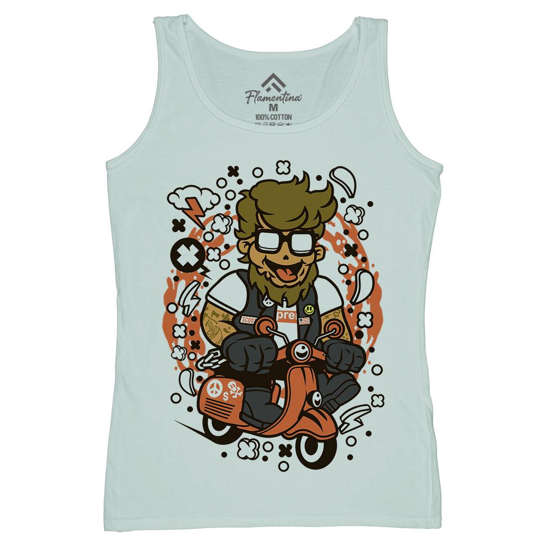 Hipster Scooter Womens Organic Tank Top Vest Motorcycles C565