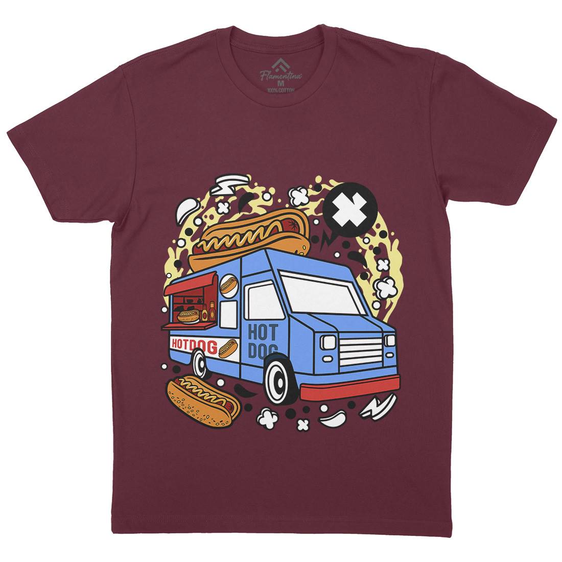Hotdog Van Mens Crew Neck T-Shirt Food C567