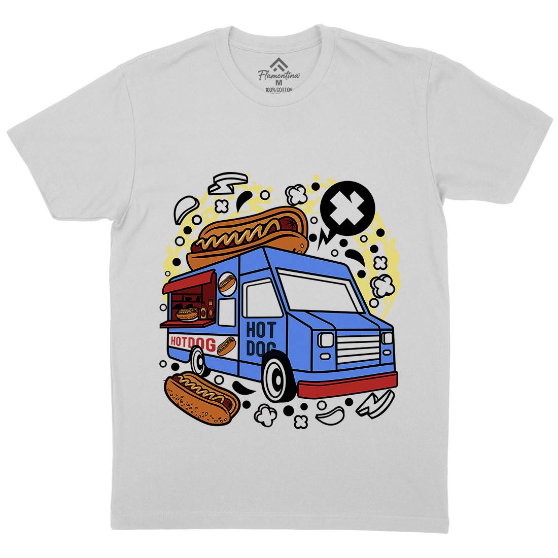 Hotdog Van Mens Crew Neck T-Shirt Food C567