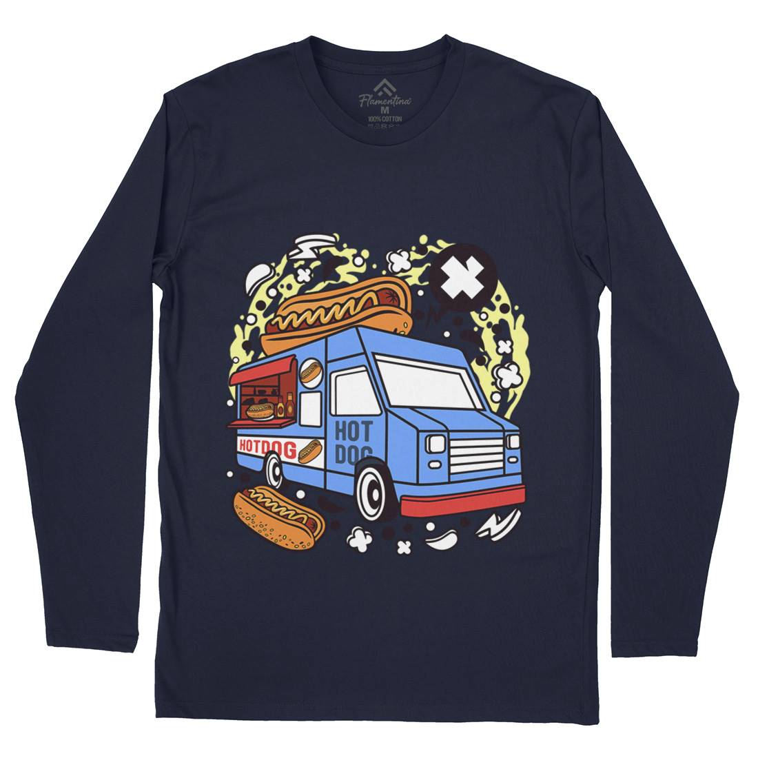 Hotdog Van Mens Long Sleeve T-Shirt Food C567