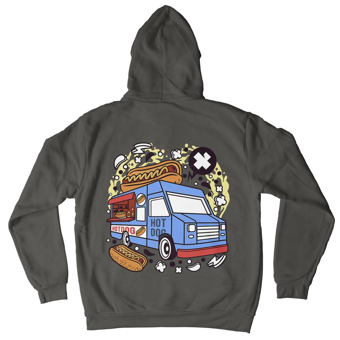 Hotdog Van Kids Crew Neck Hoodie Food C567