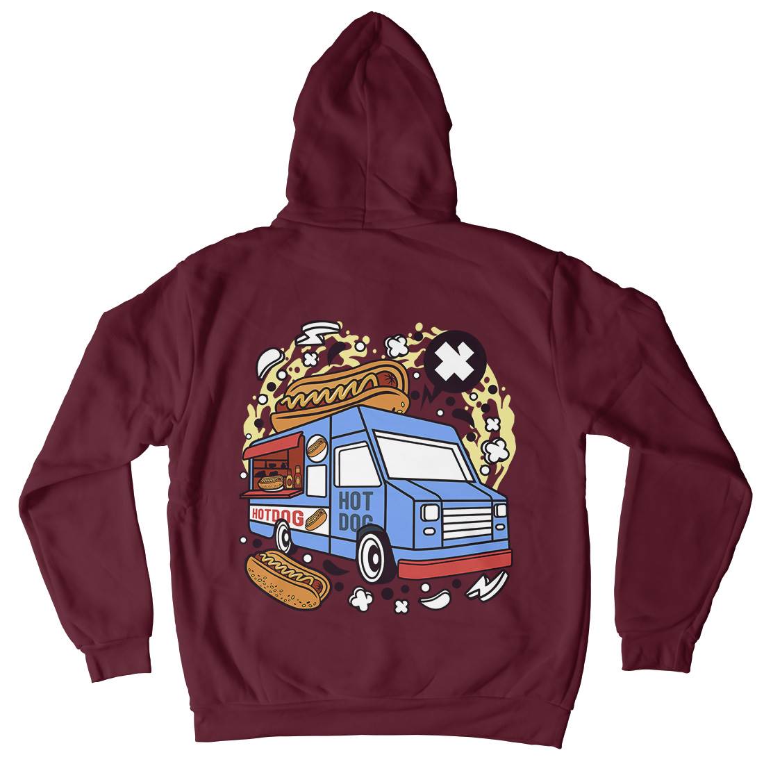 Hotdog Van Kids Crew Neck Hoodie Food C567