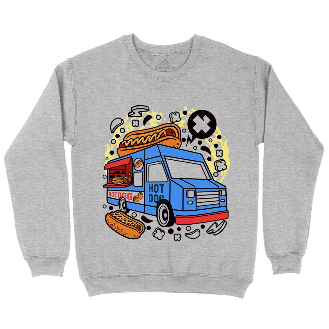 Hotdog Van Mens Crew Neck Sweatshirt Food C567