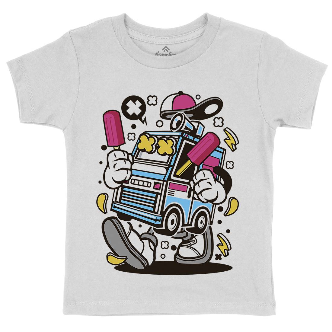 Ice Cream Truck Kids Organic Crew Neck T-Shirt Food C568