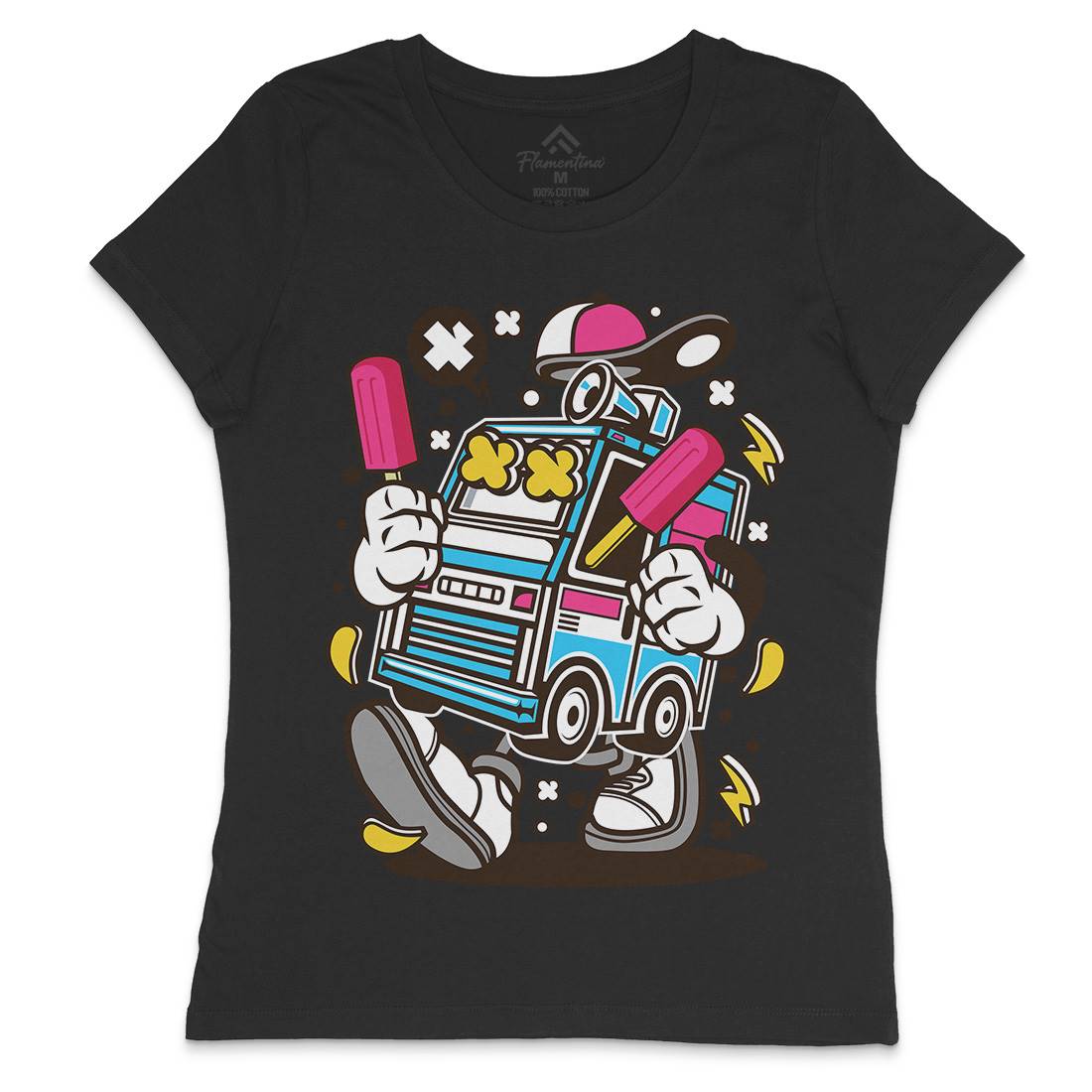 Ice Cream Truck Womens Crew Neck T-Shirt Food C568