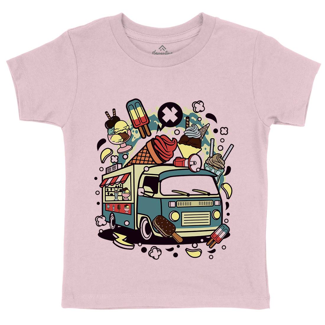 Ice Cream Van Kids Crew Neck T-Shirt Food C569