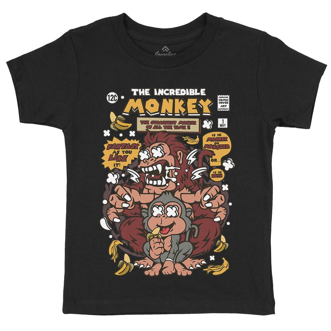 Incredible Monkey Kids Crew Neck T-Shirt Animals C570
