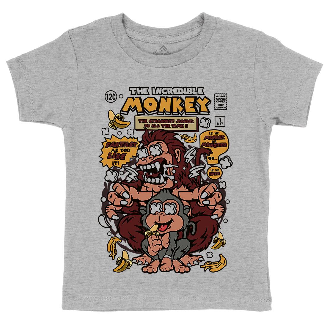 Incredible Monkey Kids Organic Crew Neck T-Shirt Animals C570