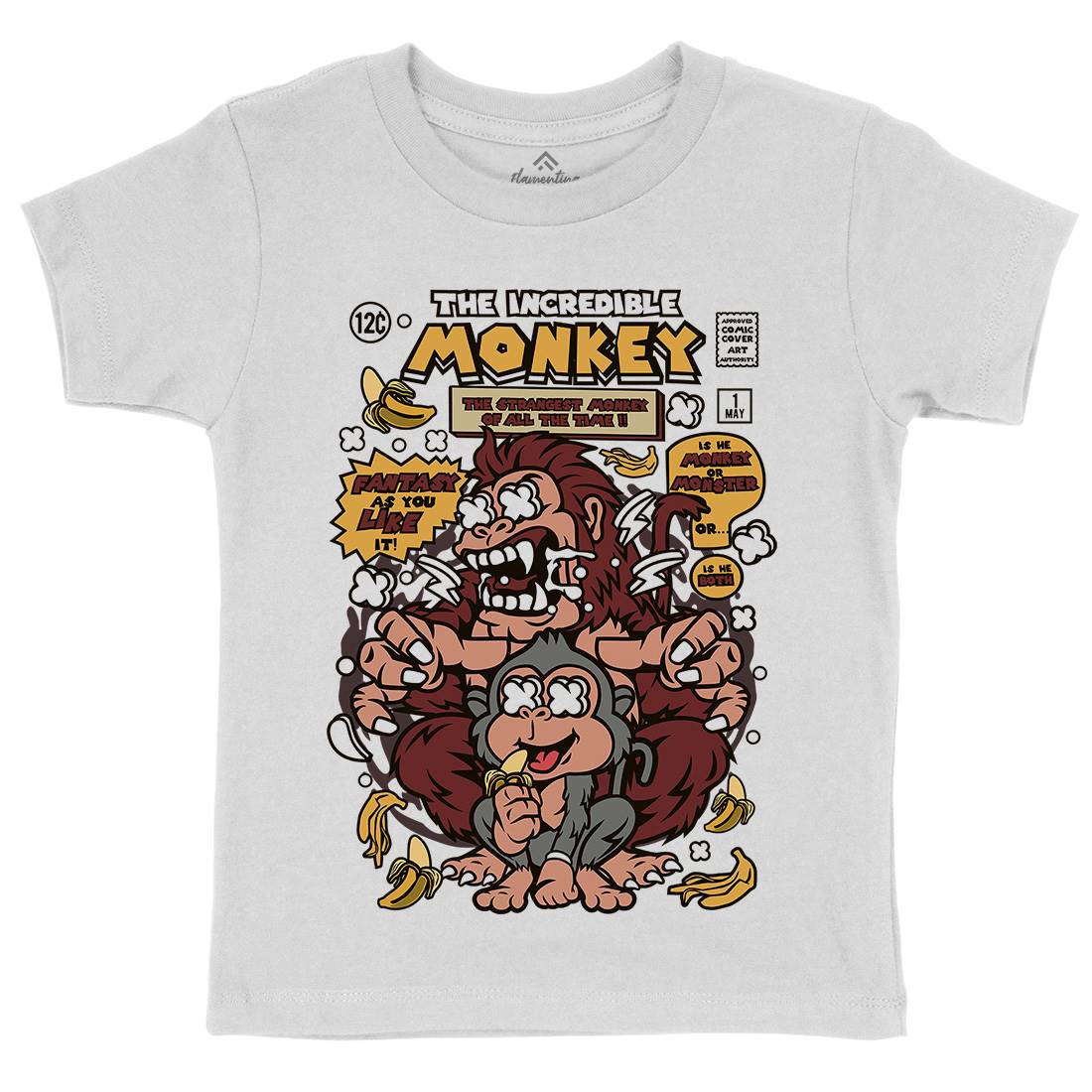 Incredible Monkey Kids Crew Neck T-Shirt Animals C570