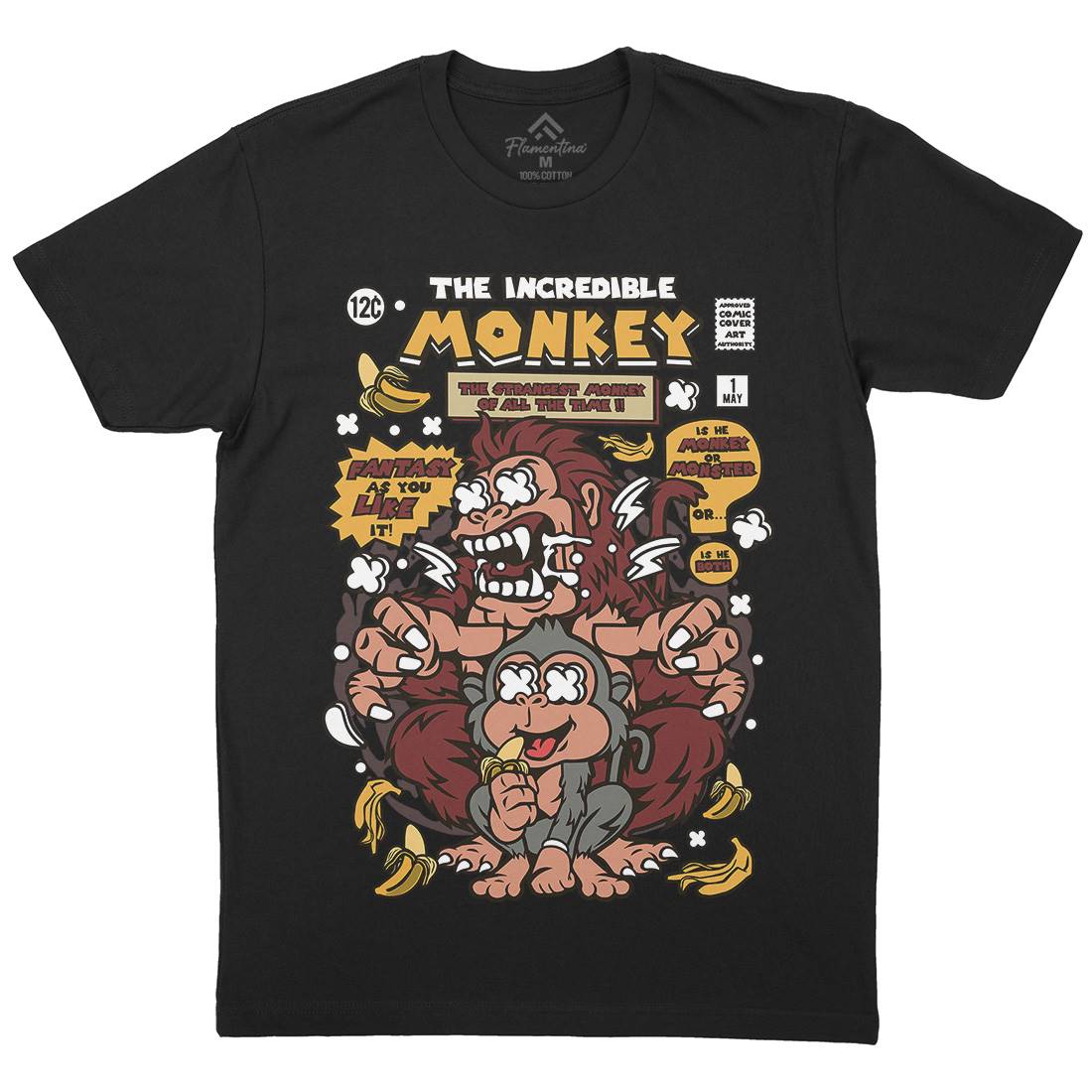 Incredible Monkey Mens Crew Neck T-Shirt Animals C570