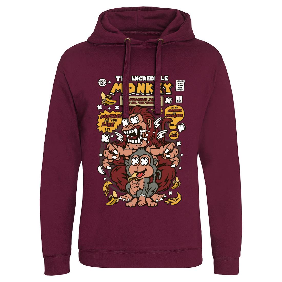 Incredible Monkey Mens Hoodie Without Pocket Animals C570