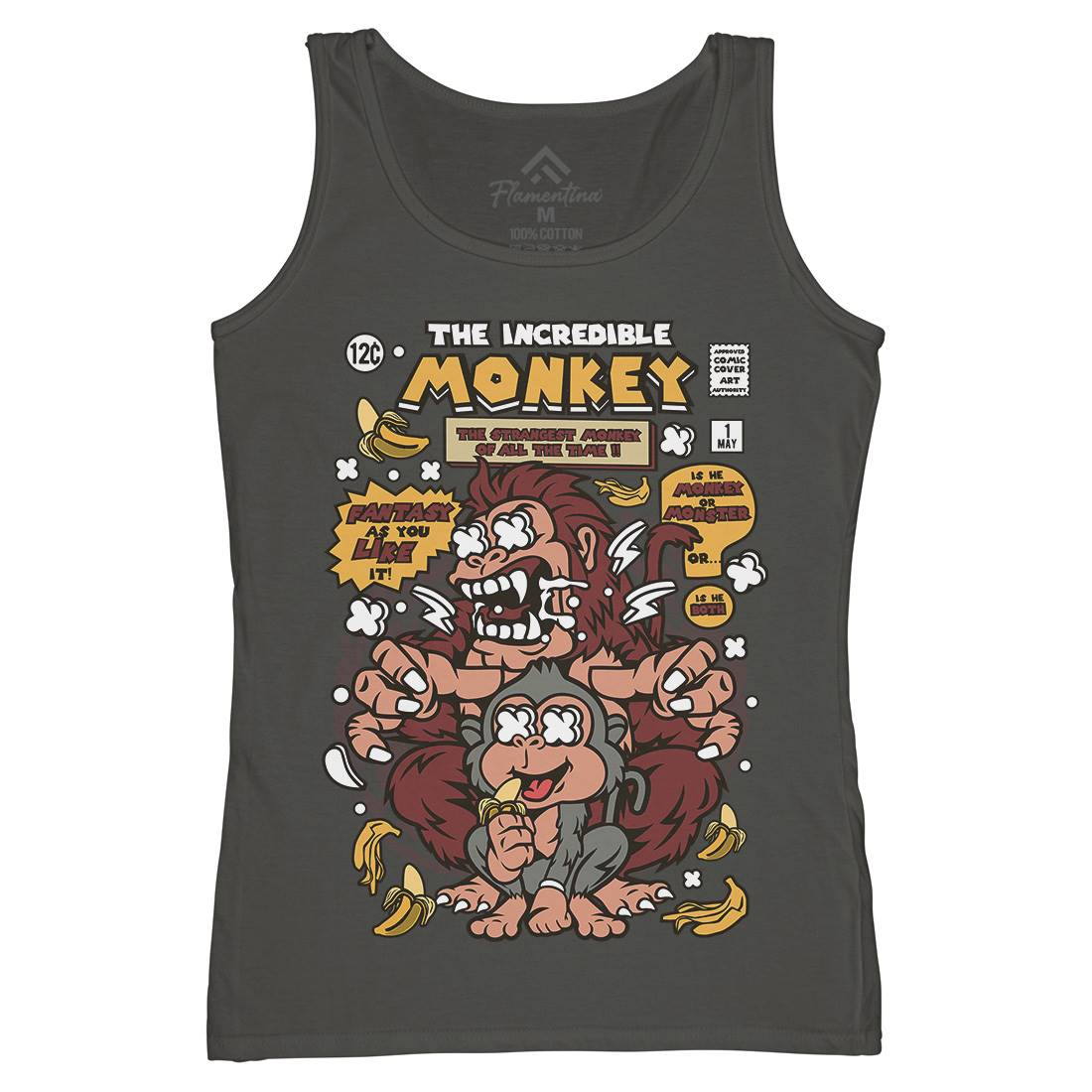 Incredible Monkey Womens Organic Tank Top Vest Animals C570