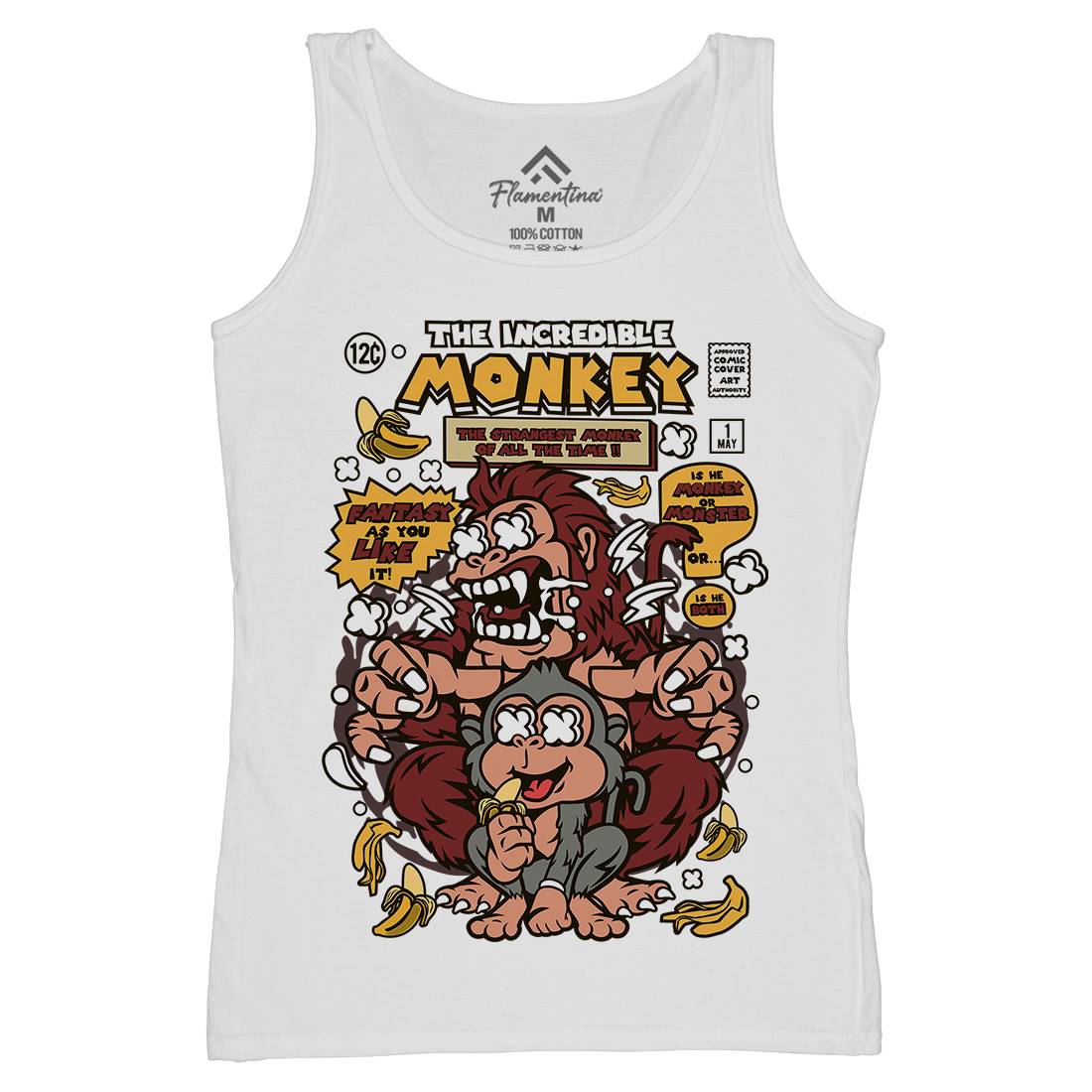 Incredible Monkey Womens Organic Tank Top Vest Animals C570