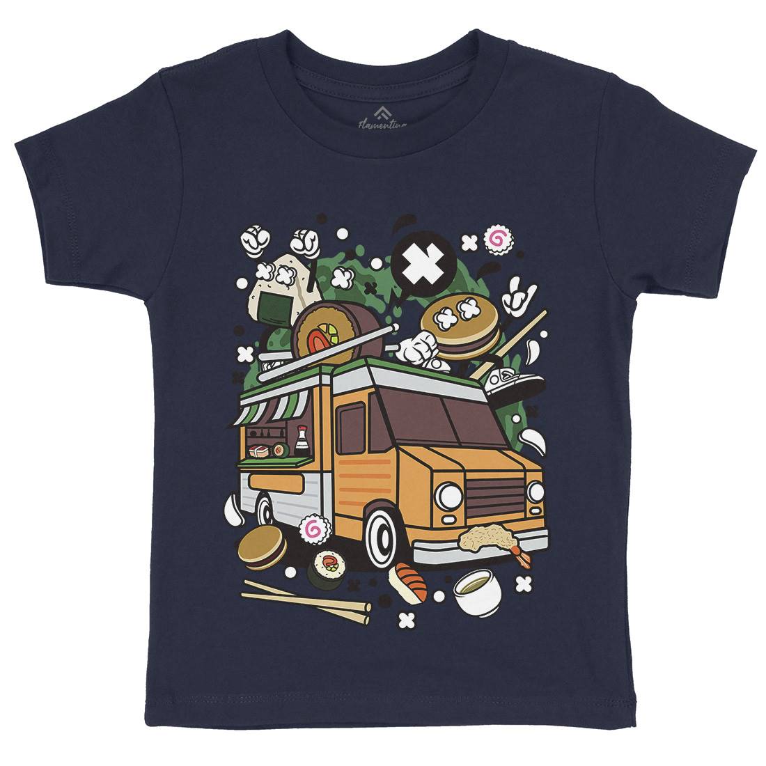 Japanese Van Kids Organic Crew Neck T-Shirt Food C572