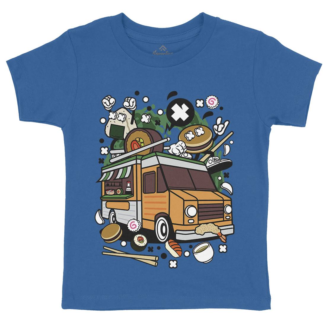 Japanese Van Kids Organic Crew Neck T-Shirt Food C572