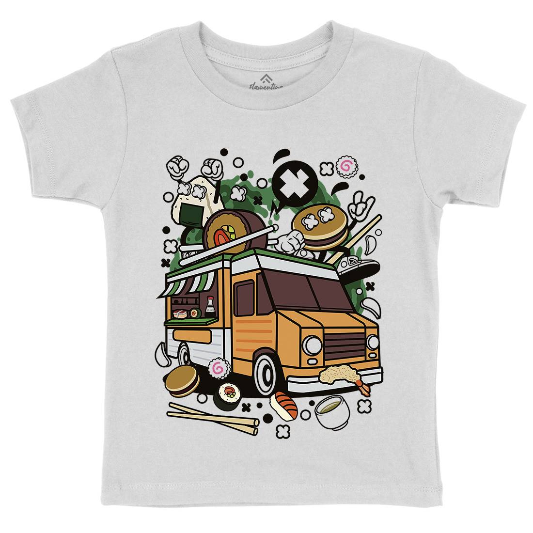 Japanese Van Kids Crew Neck T-Shirt Food C572
