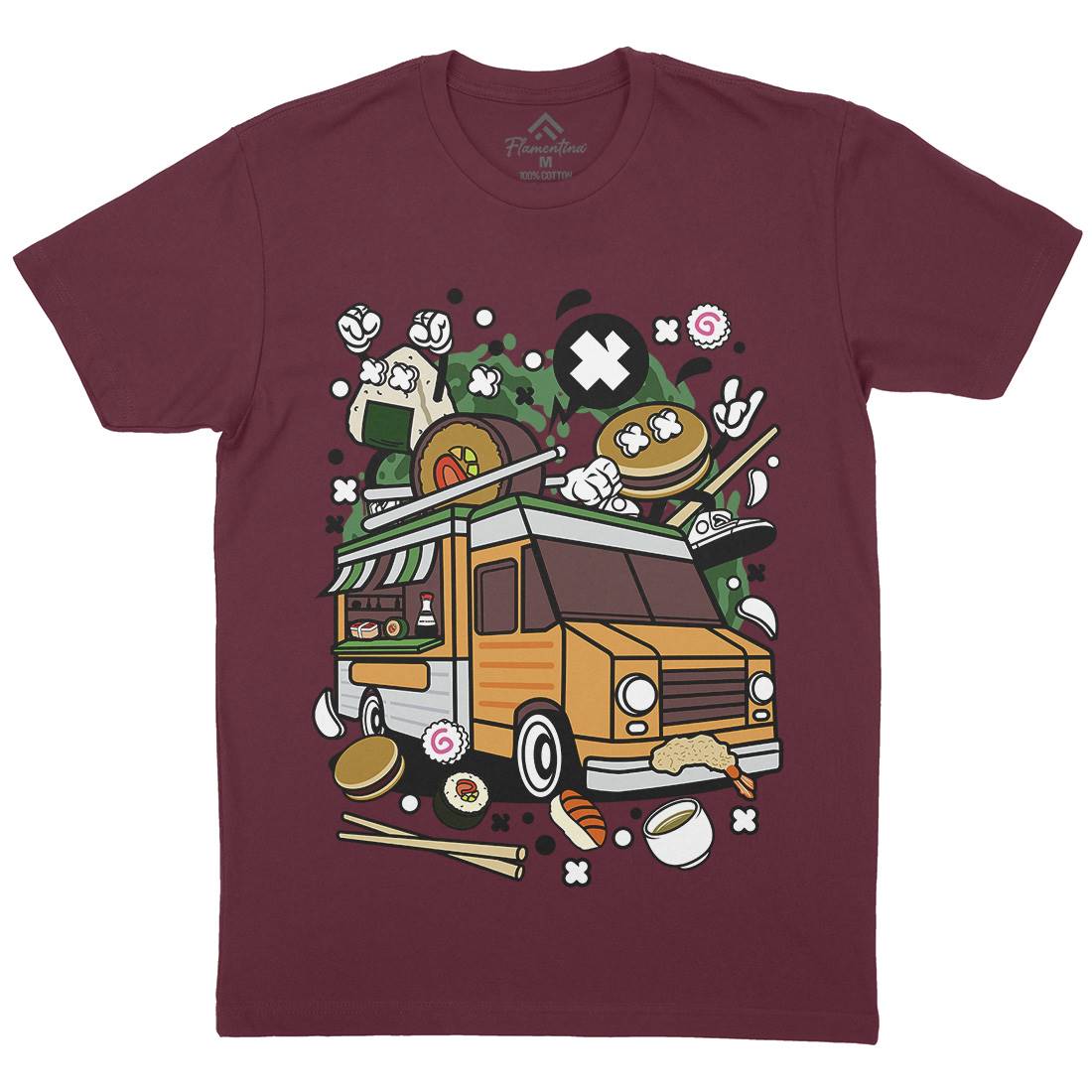 Japanese Van Mens Crew Neck T-Shirt Food C572