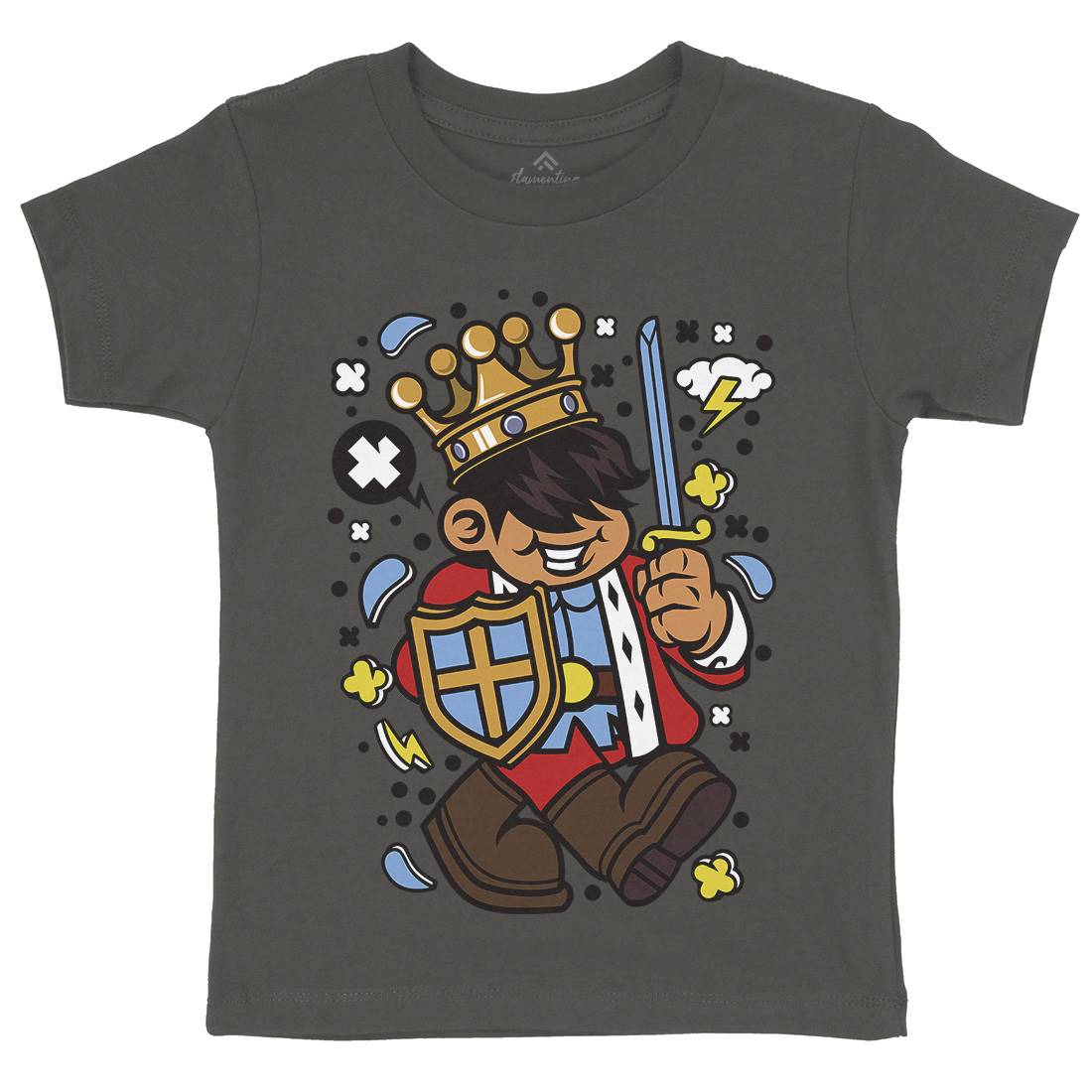 King Kid Kids Crew Neck T-Shirt Retro C574