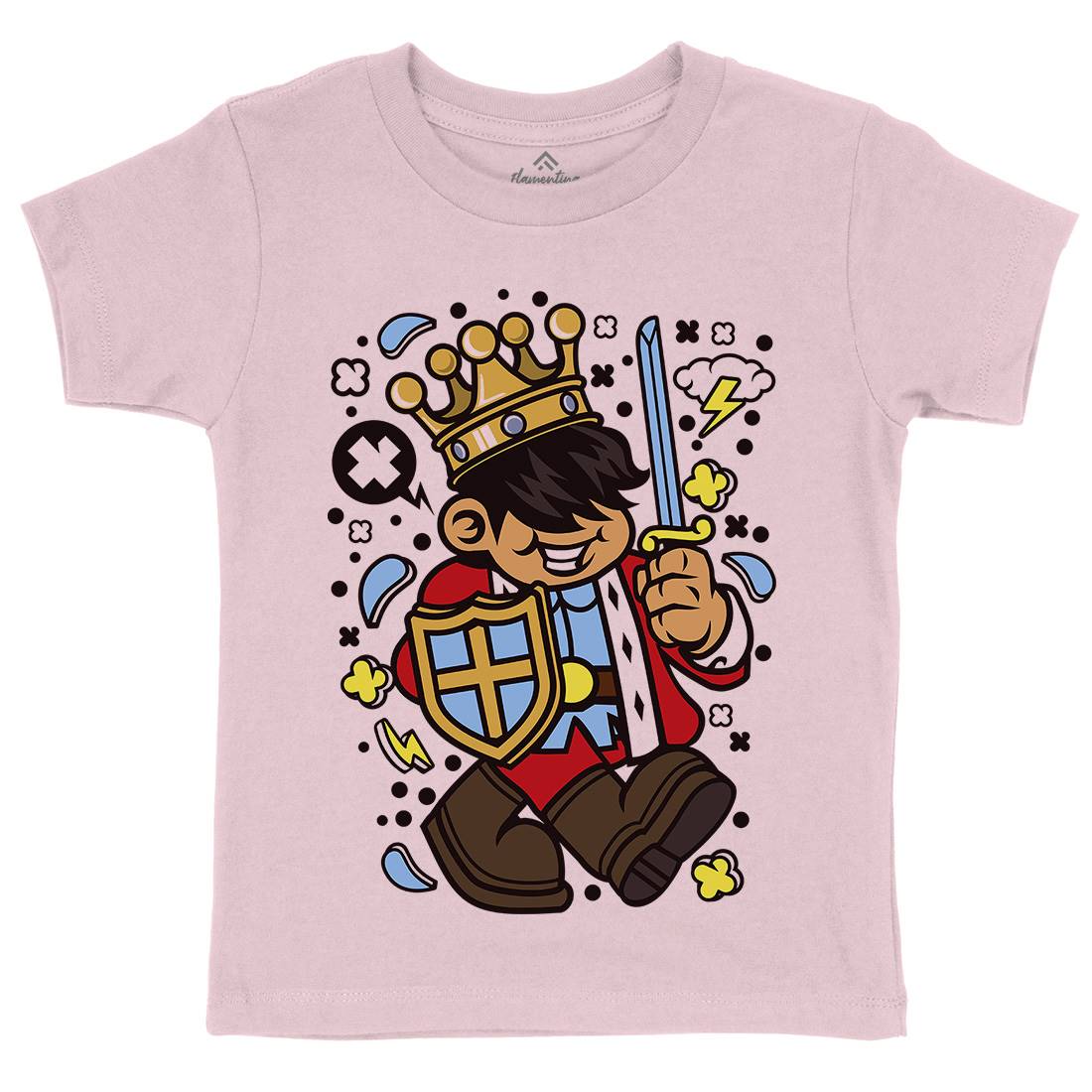 King Kid Kids Crew Neck T-Shirt Retro C574
