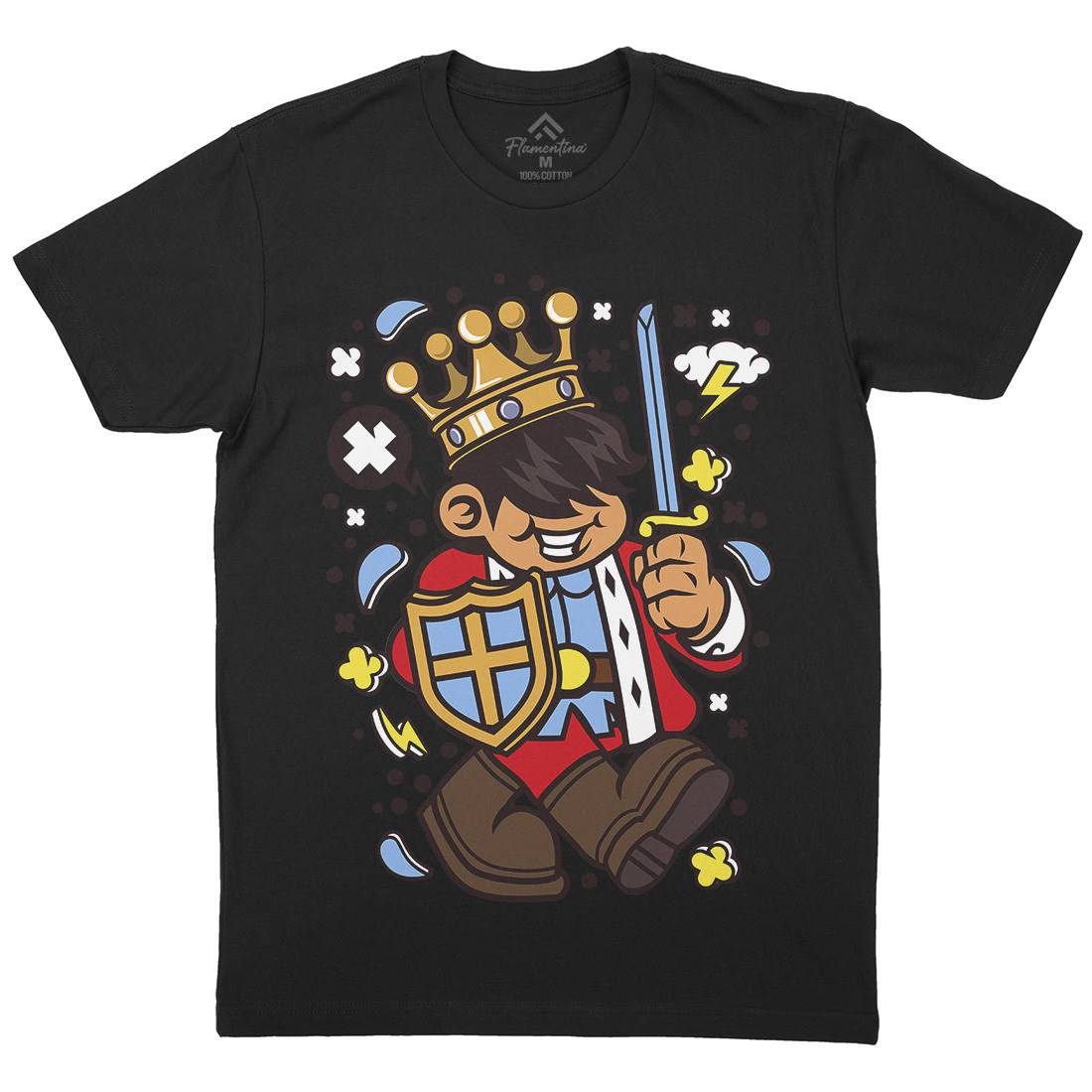 King Kid Mens Crew Neck T-Shirt Retro C574