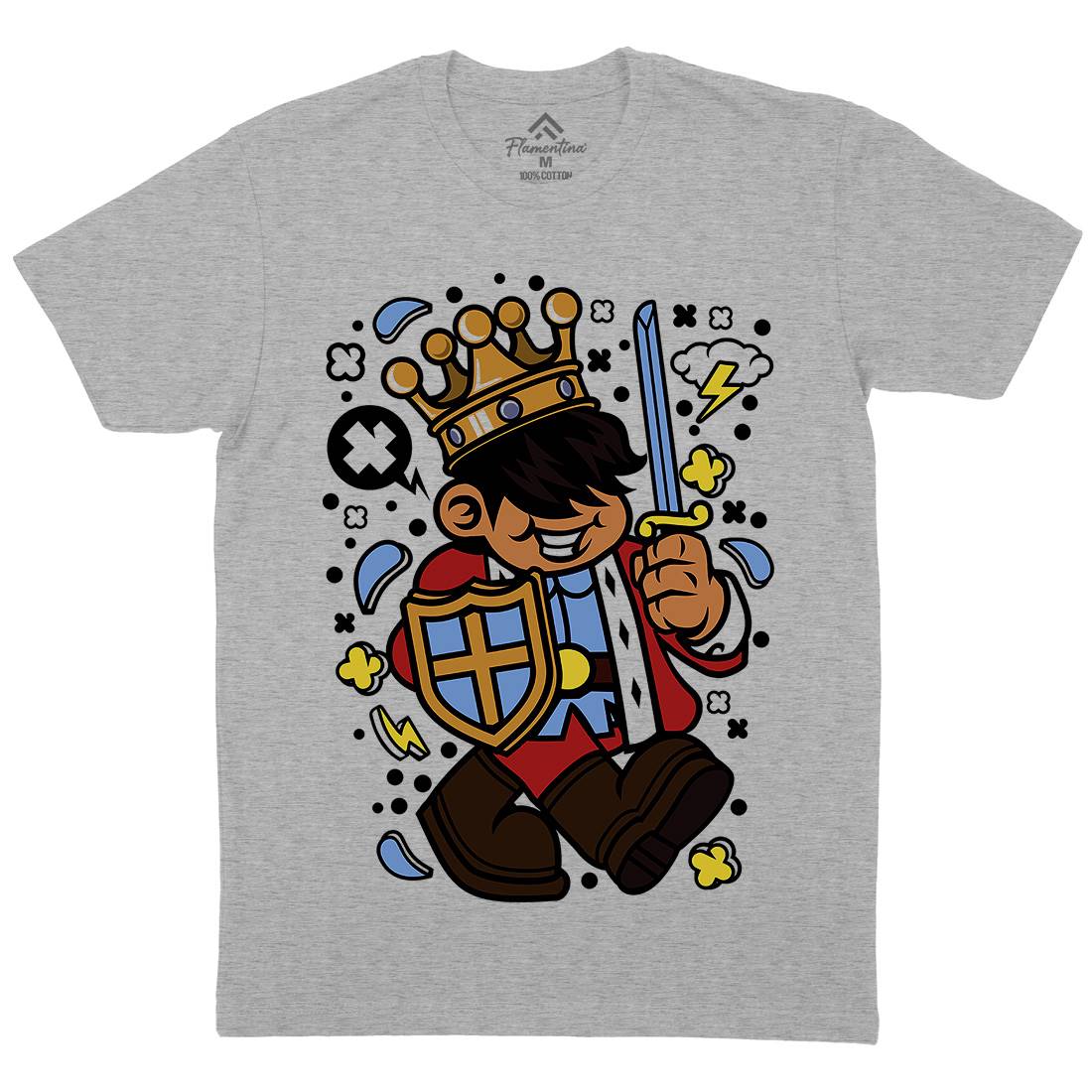 King Kid Mens Organic Crew Neck T-Shirt Retro C574