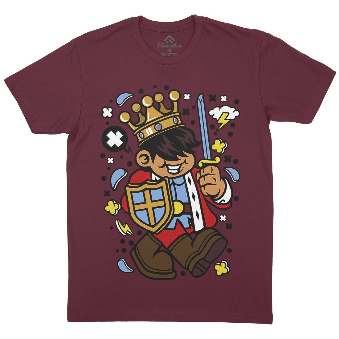 King Kid Mens Crew Neck T-Shirt Retro C574