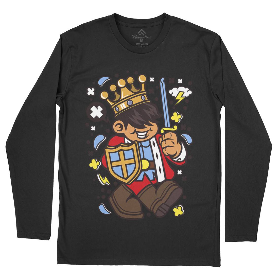 King Kid Mens Long Sleeve T-Shirt Retro C574
