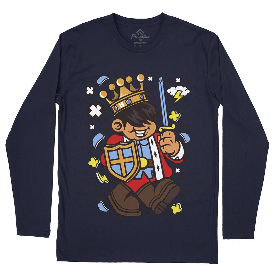 King Kid Mens Long Sleeve T-Shirt Retro C574
