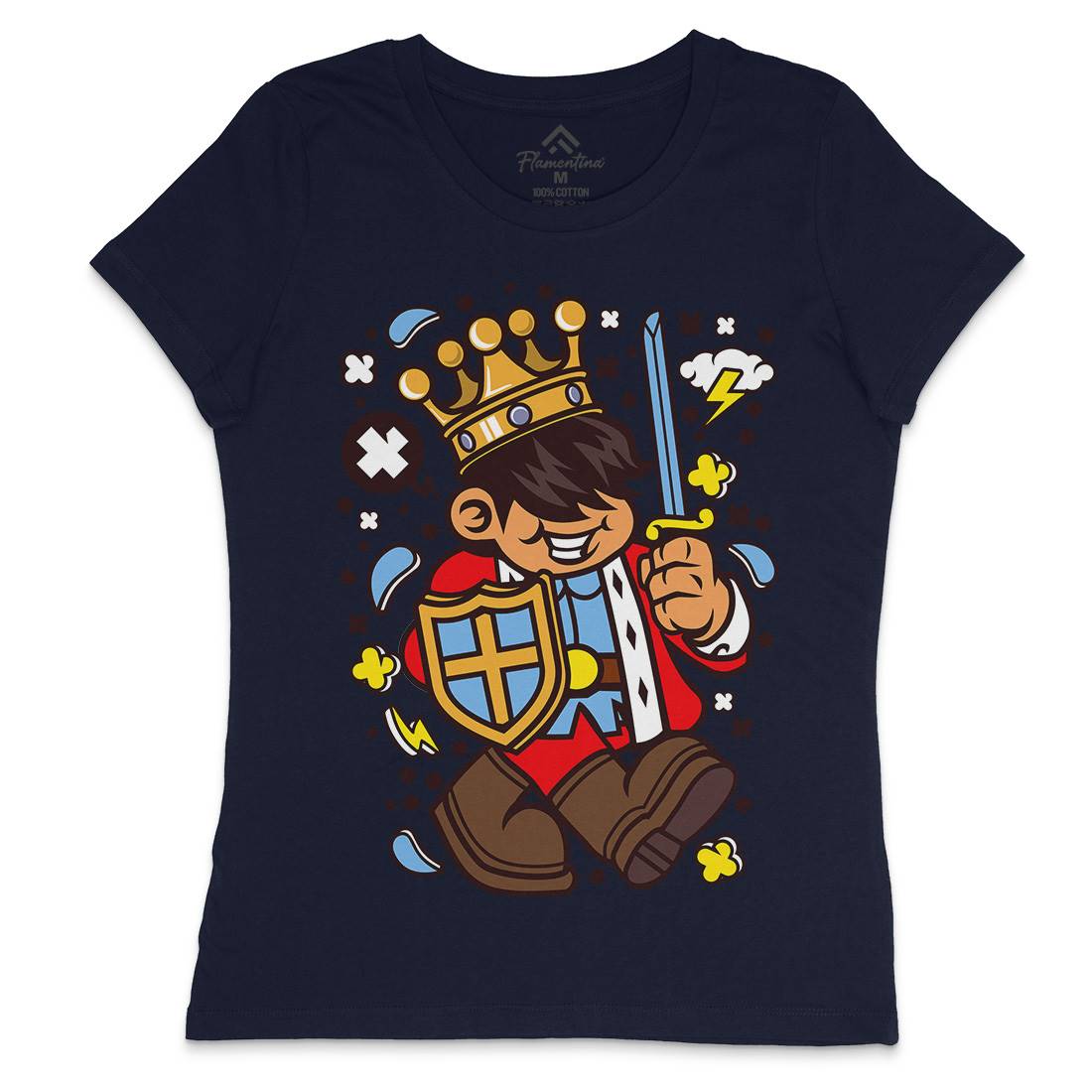 King Kid Womens Crew Neck T-Shirt Retro C574