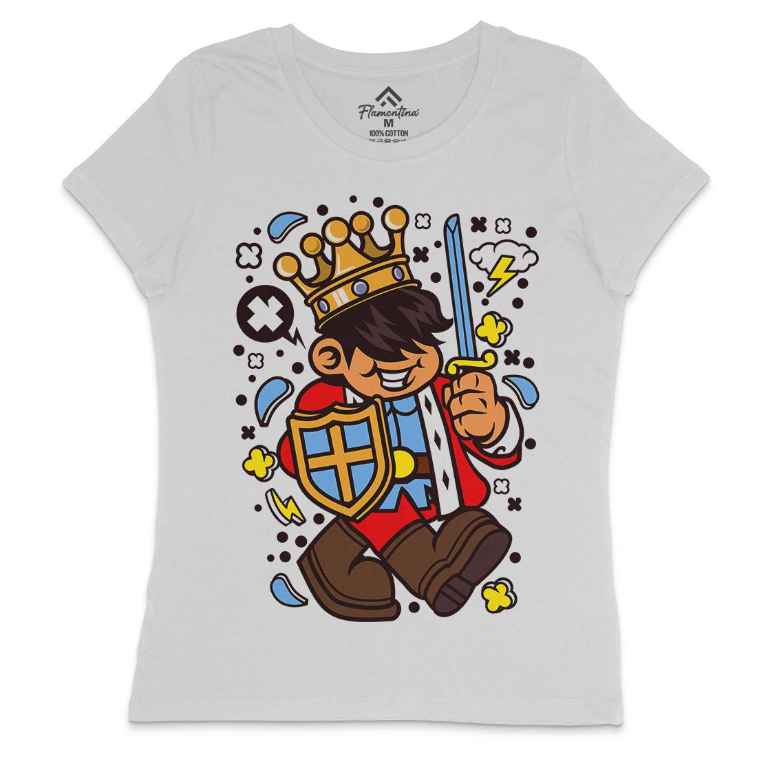 King Kid Womens Crew Neck T-Shirt Retro C574