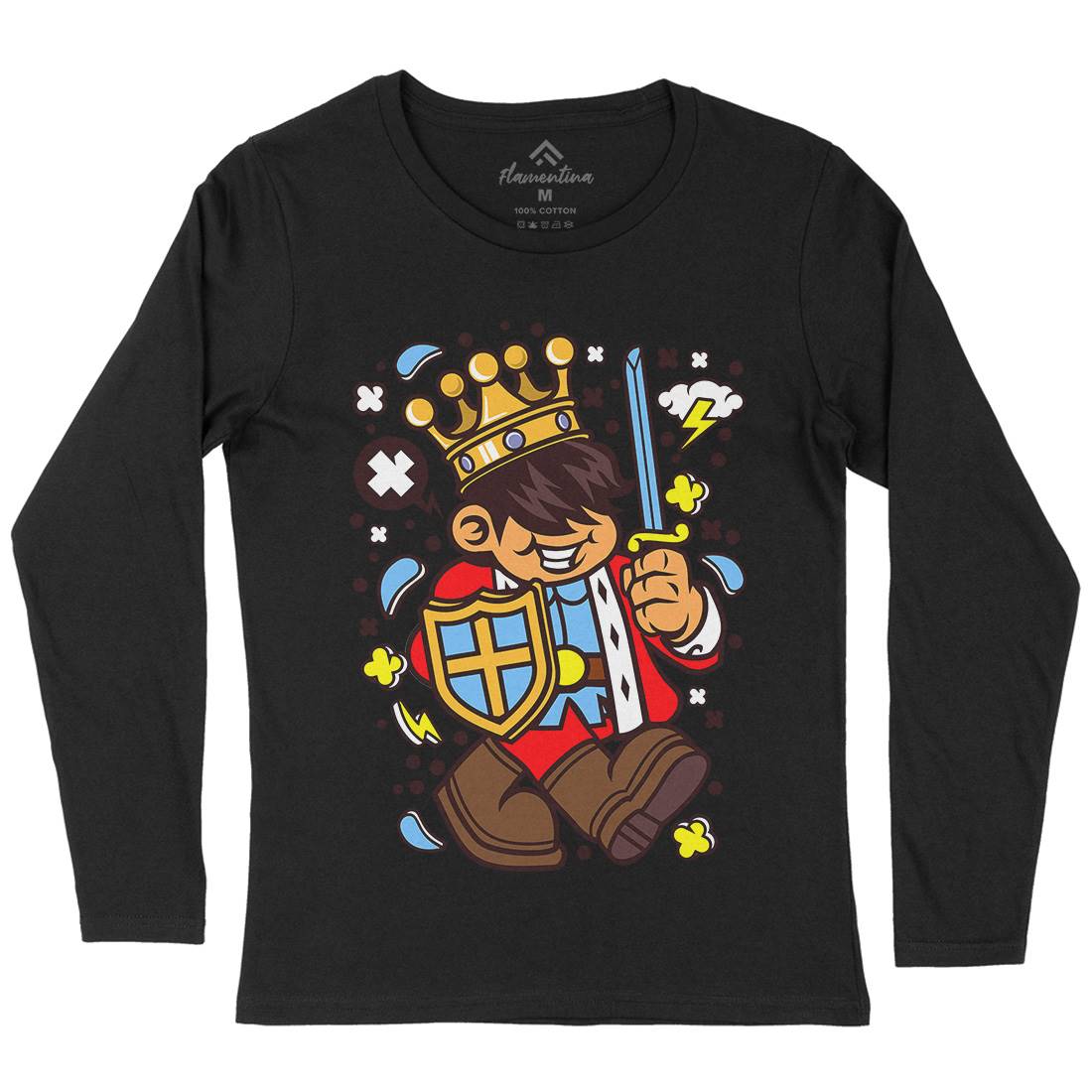 King Kid Womens Long Sleeve T-Shirt Retro C574
