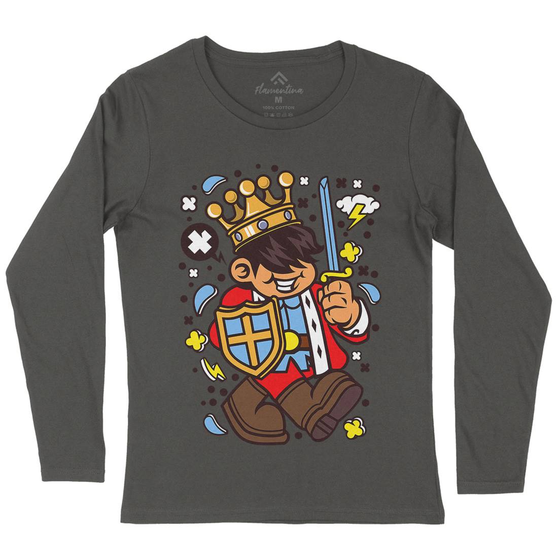King Kid Womens Long Sleeve T-Shirt Retro C574